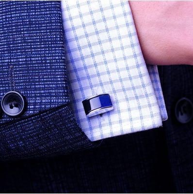 Silver and Blue Catseye Cufflinks