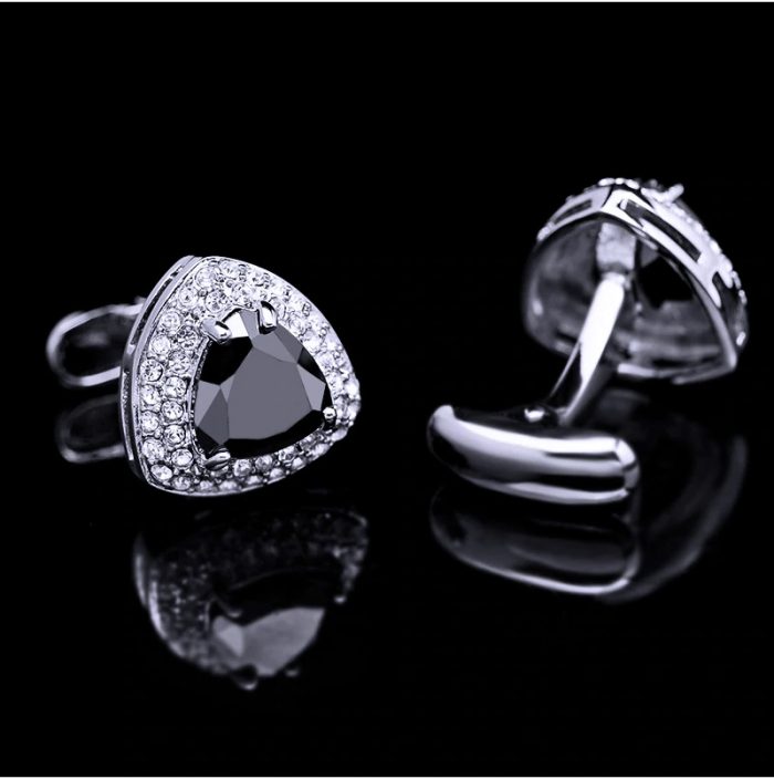 Silver And Black Onyx Cufflinks SEt from Gentlemansguru.com