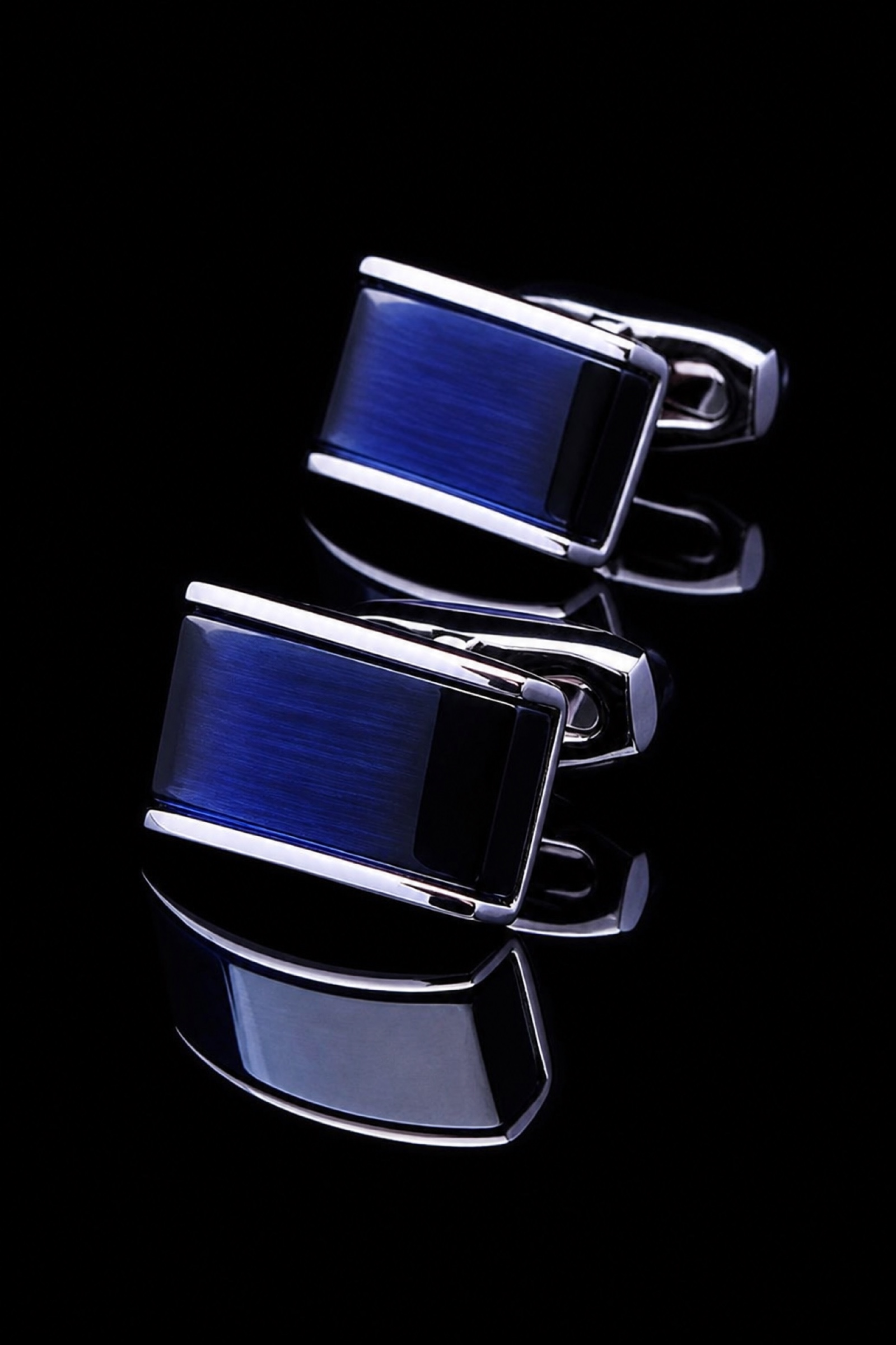 Navy Catseye Cufflinks for Business Attire from Gentlemansguru.com