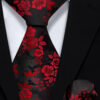 Mens-Burgundy-Floral-Tie-and-Pocket-Square-Set-Wedding-Groom-Necktie-from-Gentlemansguru.com