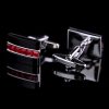 Crystal Black And Red Cufflinks Set from Gentlemansguru.com