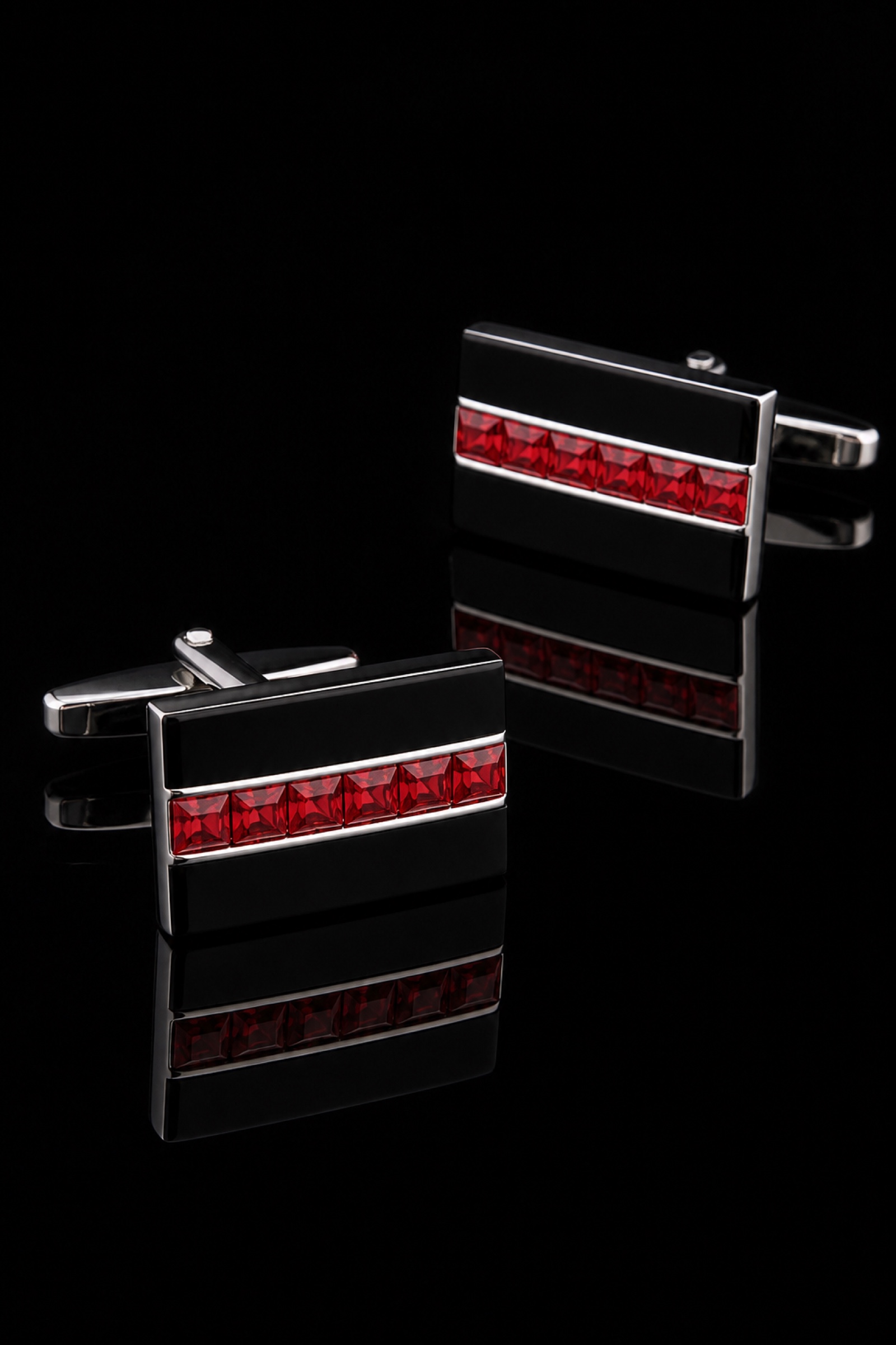 Groom Red Crystal Cufflinks for Wedding from Gentlemansguru.com