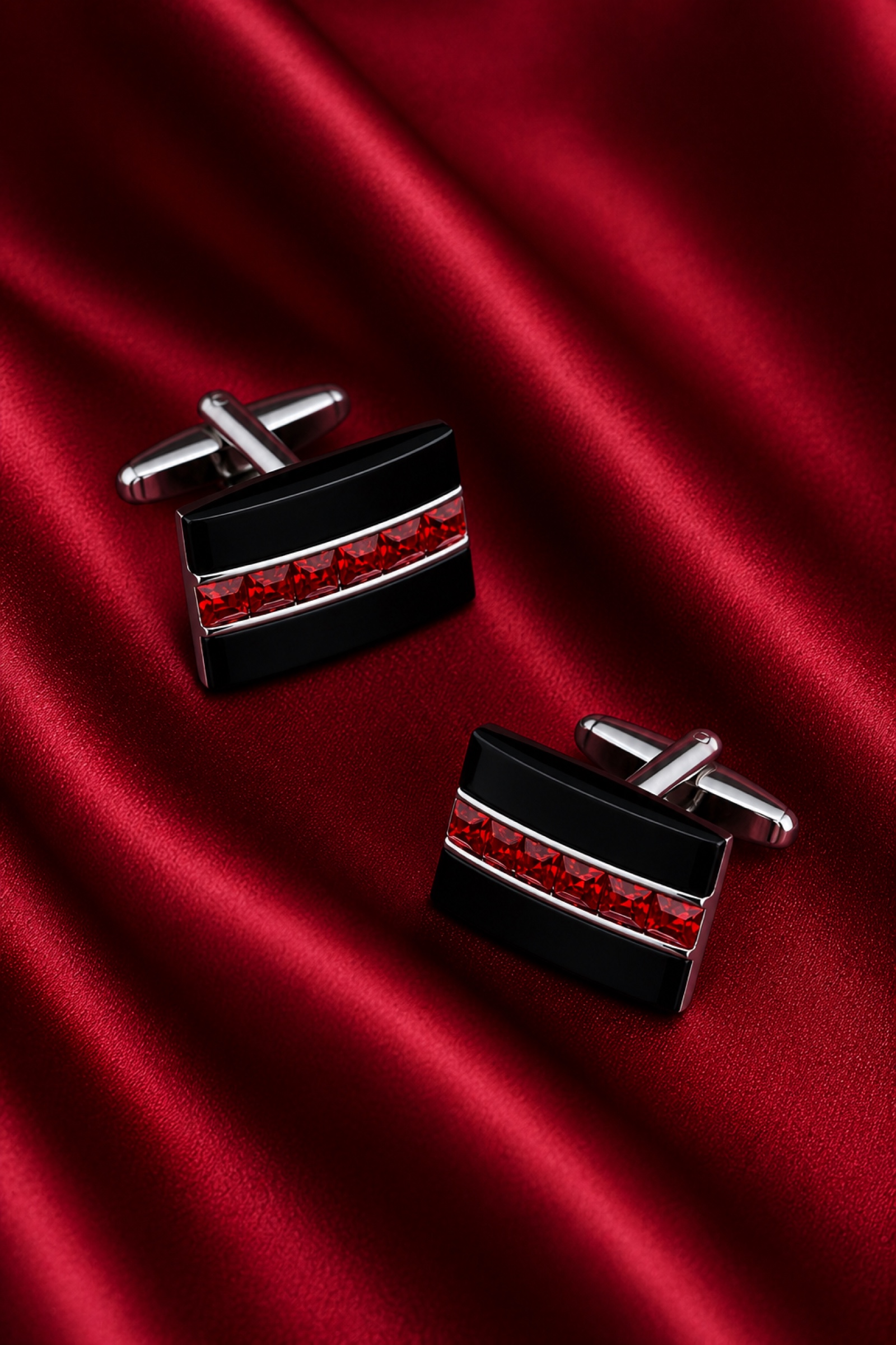 Luxury Red Black Cufflinks for Evening Wear from Gentlemansguru.com