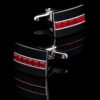 Modern Red Black Crystal Cufflinks for Men from Gentlemansguru.com