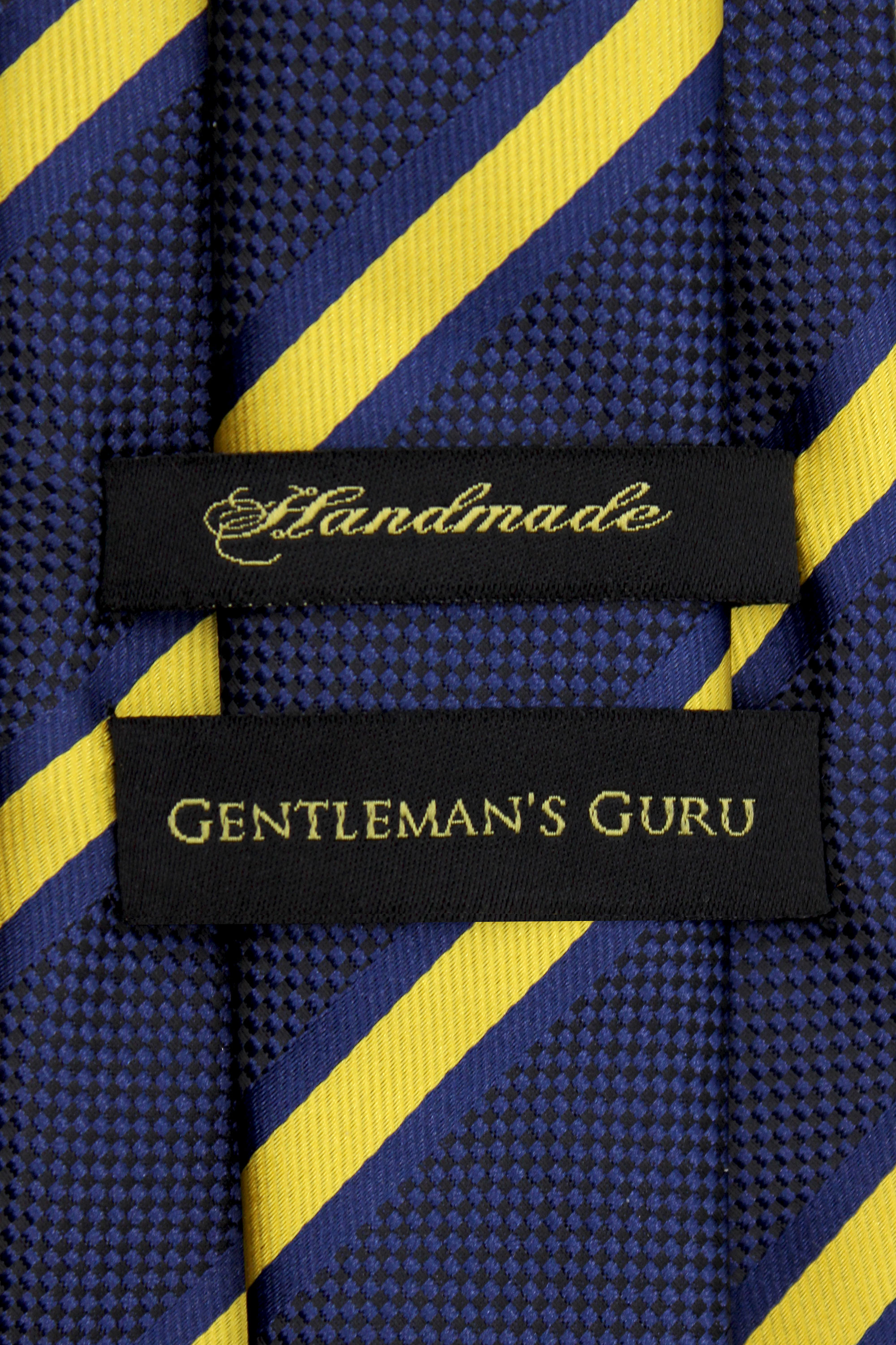 Navy-Blue-Gold-Branded-Tie-Handmade-Stripes-from-Gentlemansguru.com