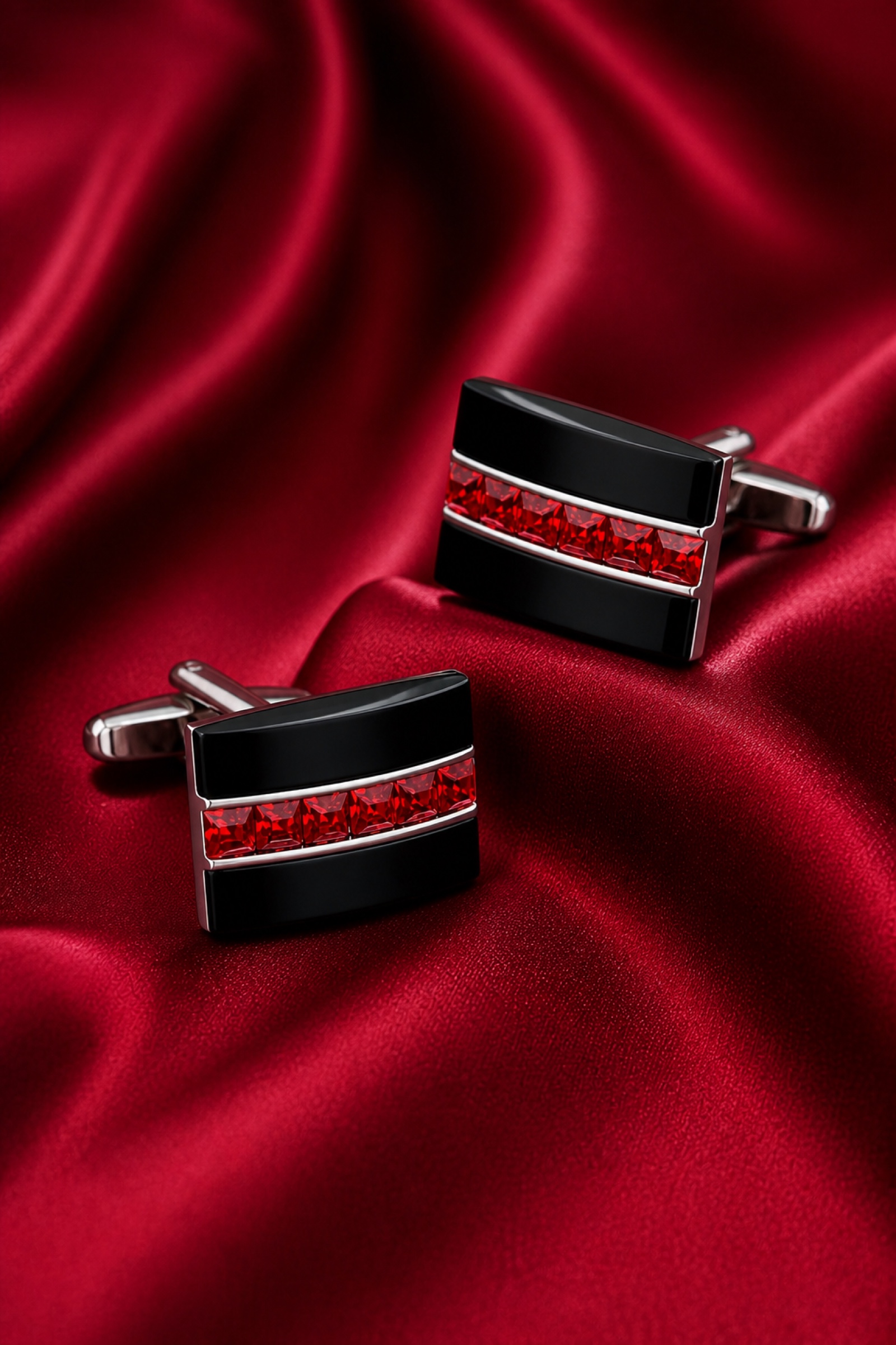 Red Crystal Cufflinks for Special Occasions from Gentlemansguru.com