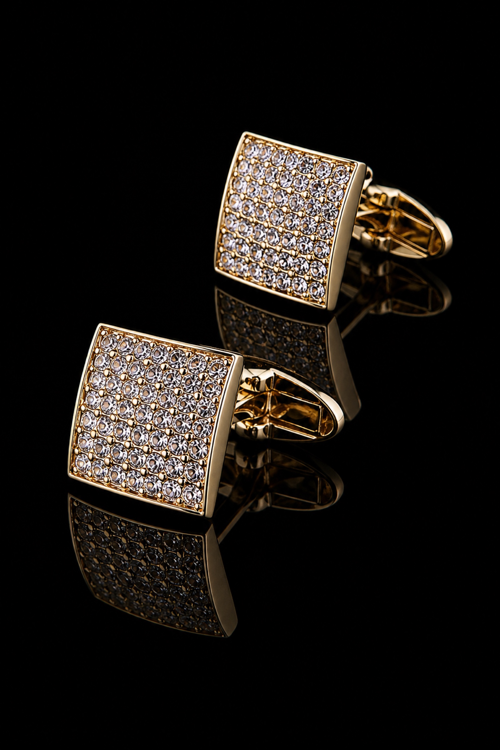 Gold Crystal Cufflinks for Wedding from Gentlemansguru.com