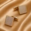 Gold Rhinestone Cufflinks for Special Occasions from Gentlemansguru.com
