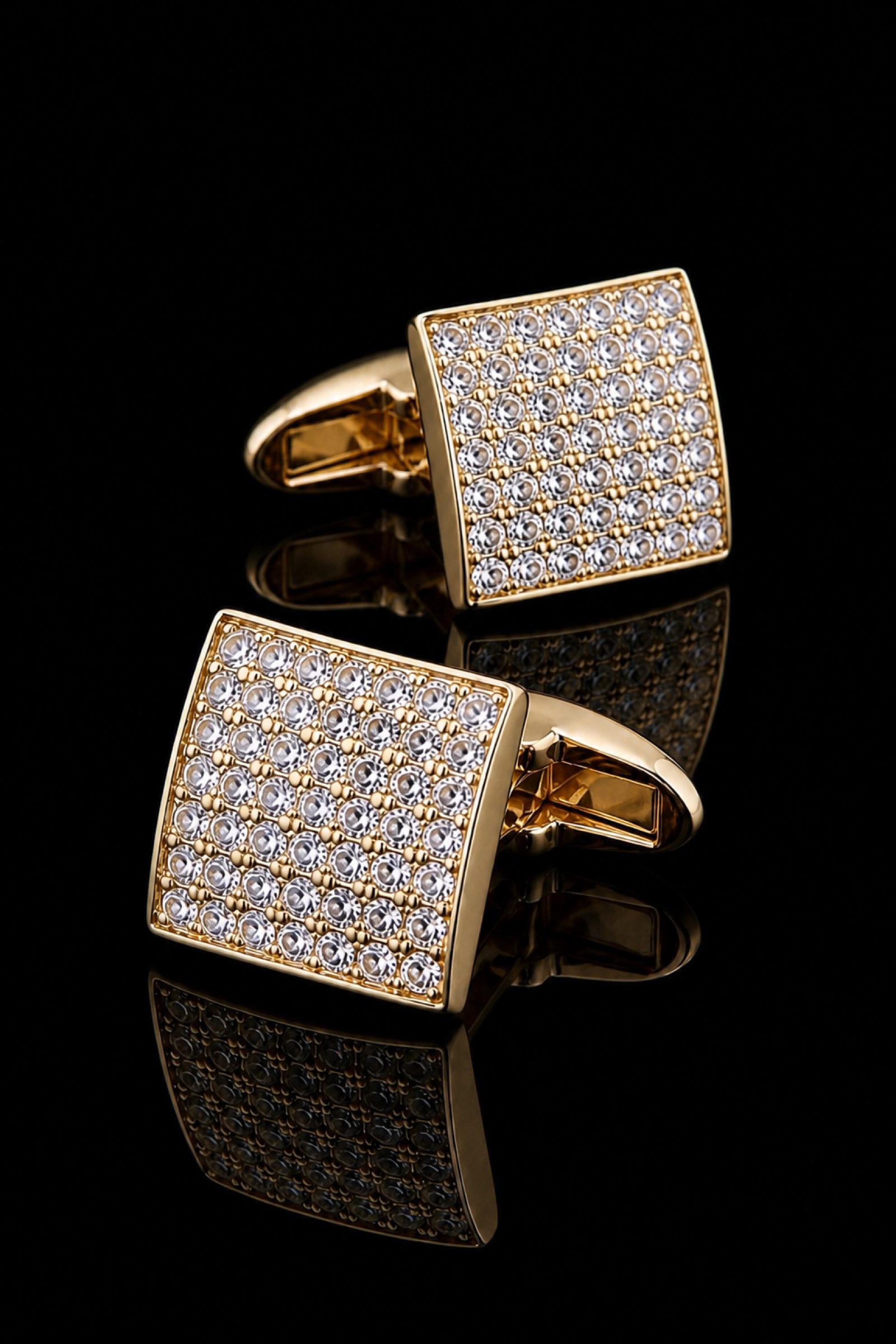 Luxury Gold Crystal Wedding Cufflinks from Gentlemansguru.com