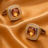 Amber Gold Cufflinks for Special Occasions from Gentlemansguru.com