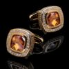 Amber Zircon Gold Cufflinks for Men from Gentlemansguru.com