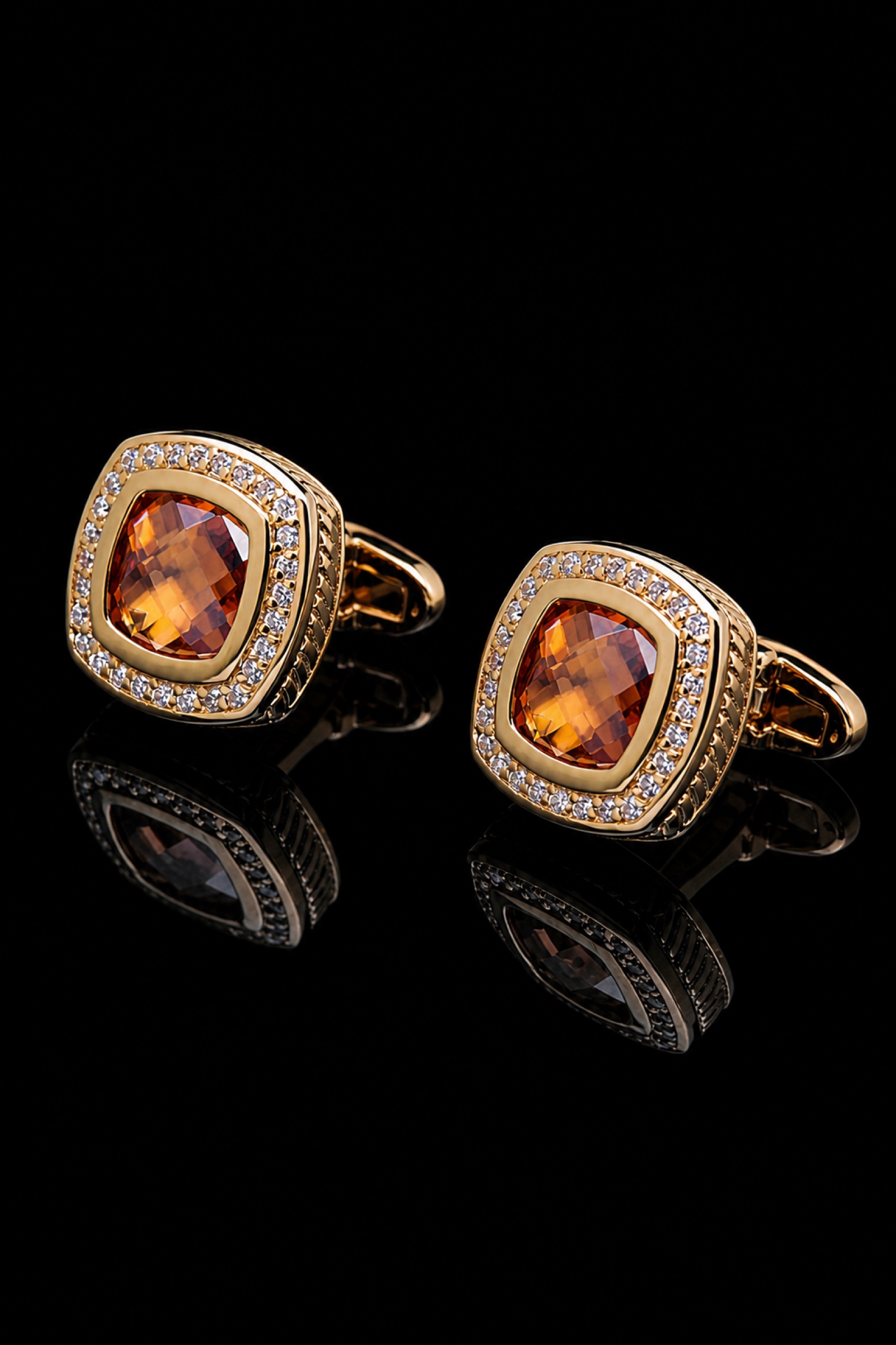 Champagne Crystal Cufflinks for Formal Wear from Gentlemansguru.com