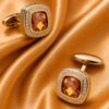 Champagne Gemstone Cufflinks for Evening Wear from Gentlemansguru.com
