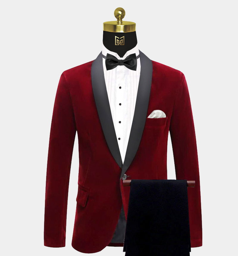 red suede tux