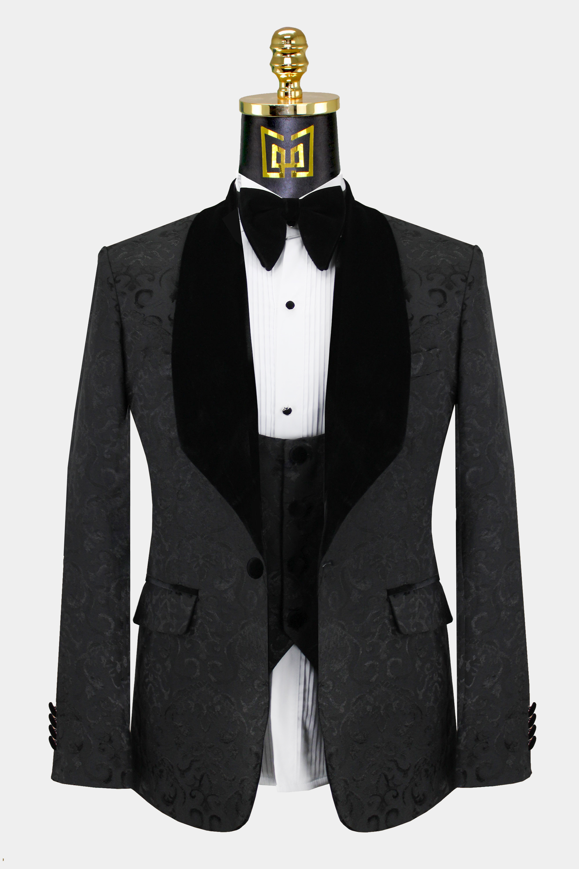 Black-Damask-Tuxedo-Wedding-Prom-Suit-Groom-Jacket-from-Gentlemansguru.com_