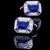 Crystal Blue Sapphire Cufflinks Set from Gentlemansguru.com