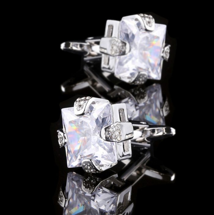 Crystal Cubic Zirconia Cufflinks CZ Cufflinks from Gentlemansguru.com