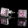 Light-Pink-Crystal-Cufflinks-With-Silver-Platingt-from-Gentlemansguru.com