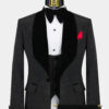Mens-Black-Damask-Tuxedo-Wedding-Prom-Suit-Groom-Jacket-from-Gentlemansguru.com