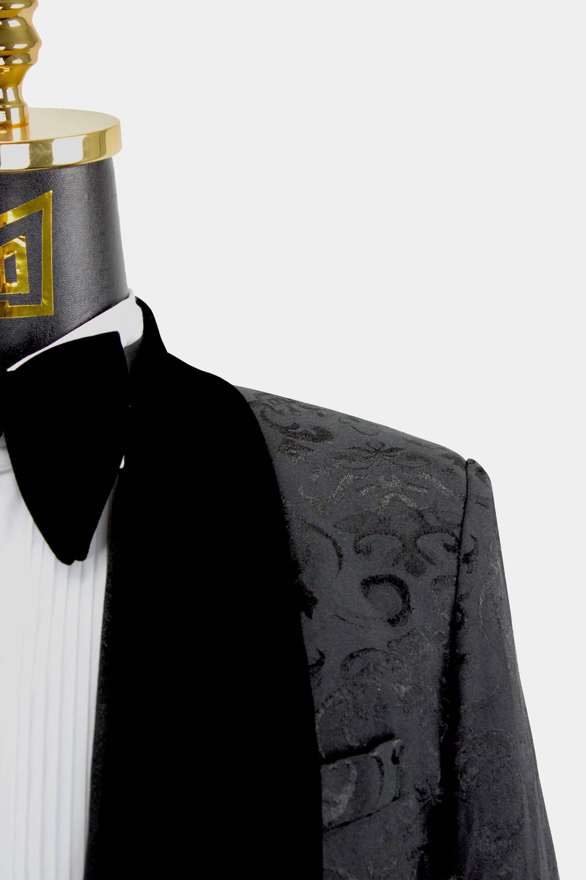 Mens-Black-Floral-Suit-Wedding-Groom-Tuxedo-from-Gentlemansguru.com