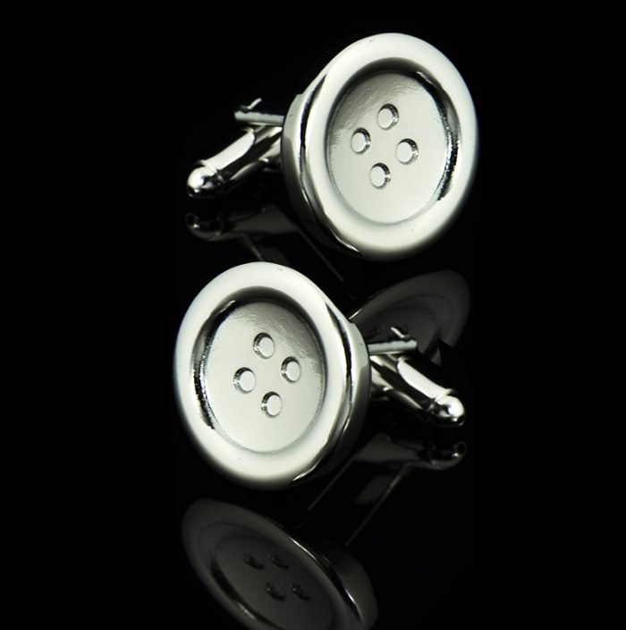 Mens Silver Button Cufflinks from Gentlemansguru.com