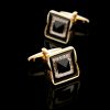 Swarovski Crystal Black & Gold Cufflinks