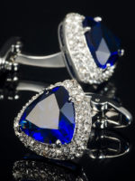 Crystal Royal Blue Zircon Cufflinks