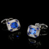 Sapphire Blue Crystal Cufflinks
