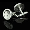 Sterling Silver Button Cufflinks Set from Gentlemansguru.com