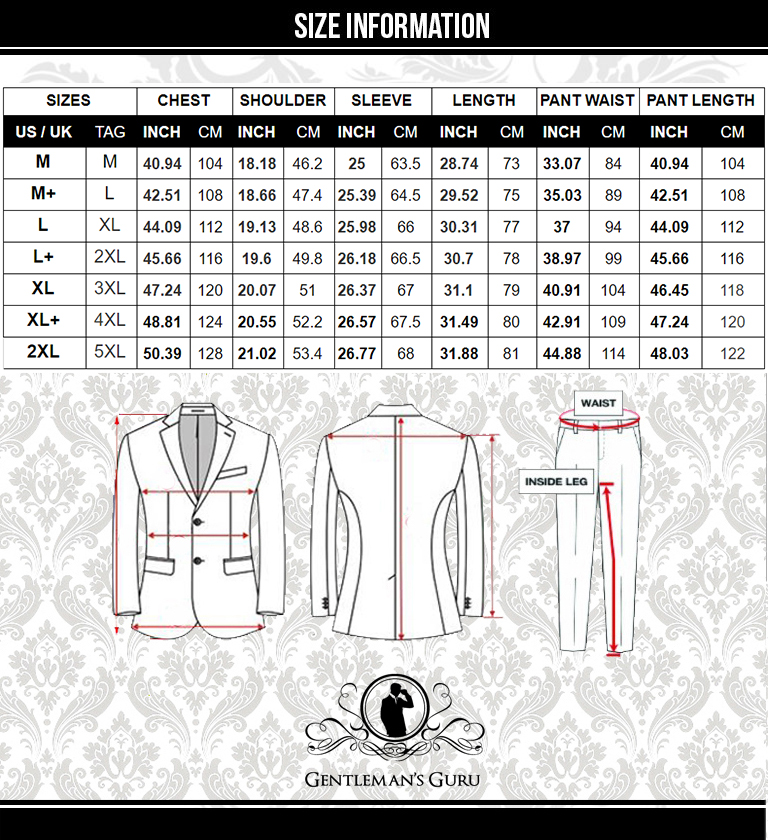 Tuxedo Measurements Chart