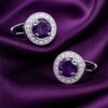 Amethyst Purple Prom Cufflinks from Gentlemansguru.com
