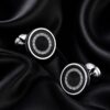 Black Crystal Anniversary Cufflinks from Gentlemansguru.com