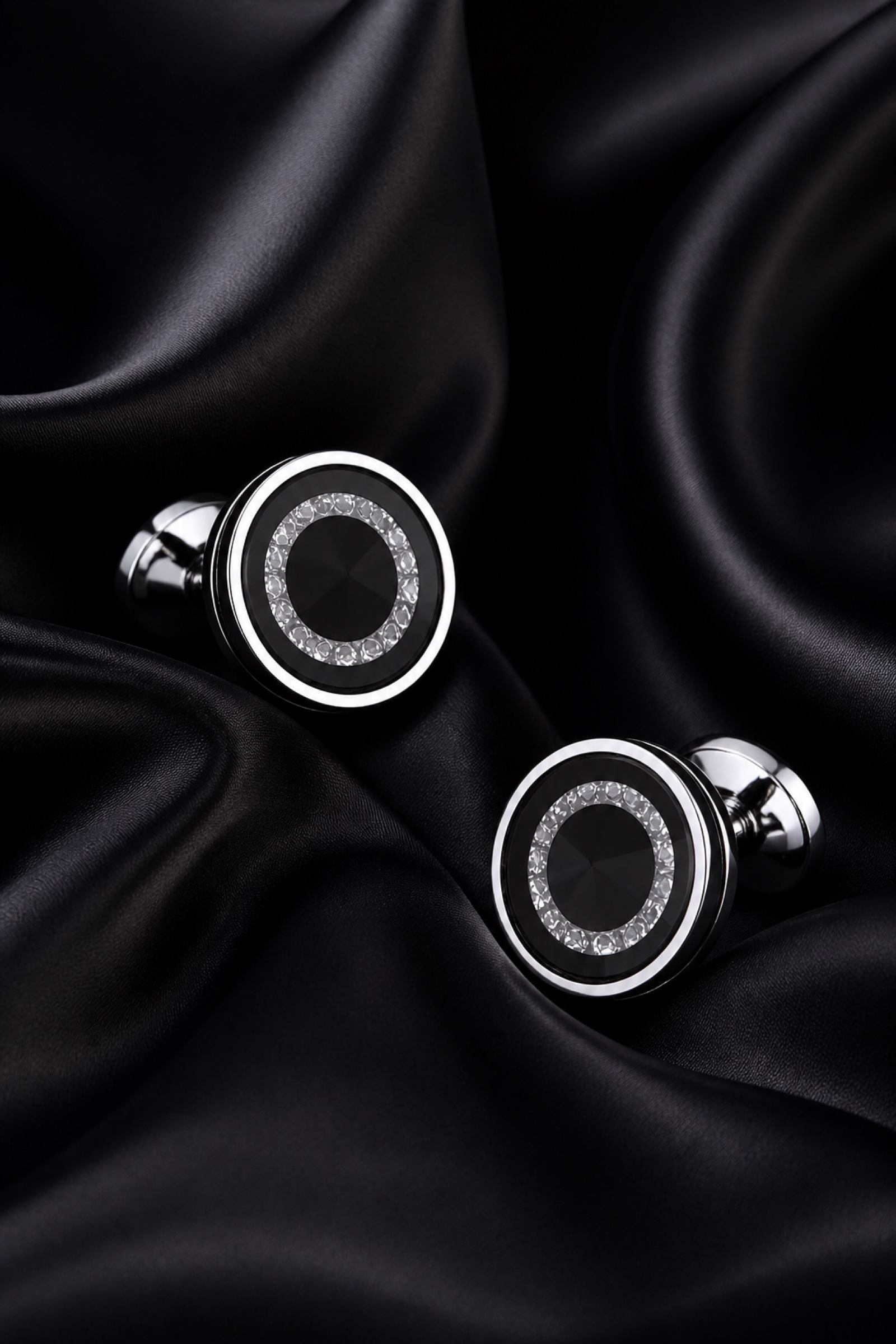 Black Crystal Anniversary Cufflinks from Gentlemansguru.com