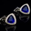 Blue Zircon Wedding Cufflinks for Grooms from Gentlemansguru.com