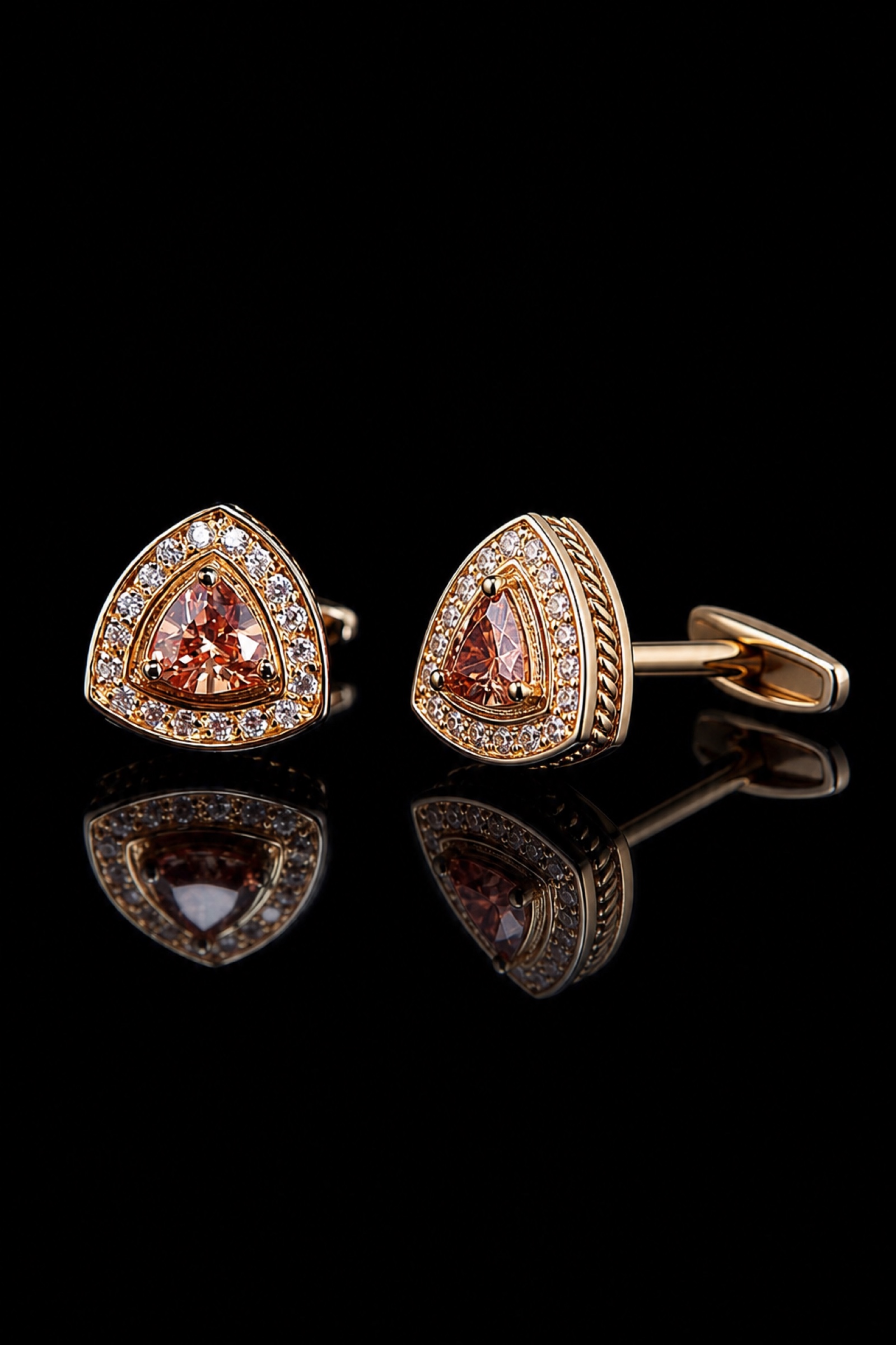 Champagne Crystal Wedding Cufflinks from Gentlemansguru.com