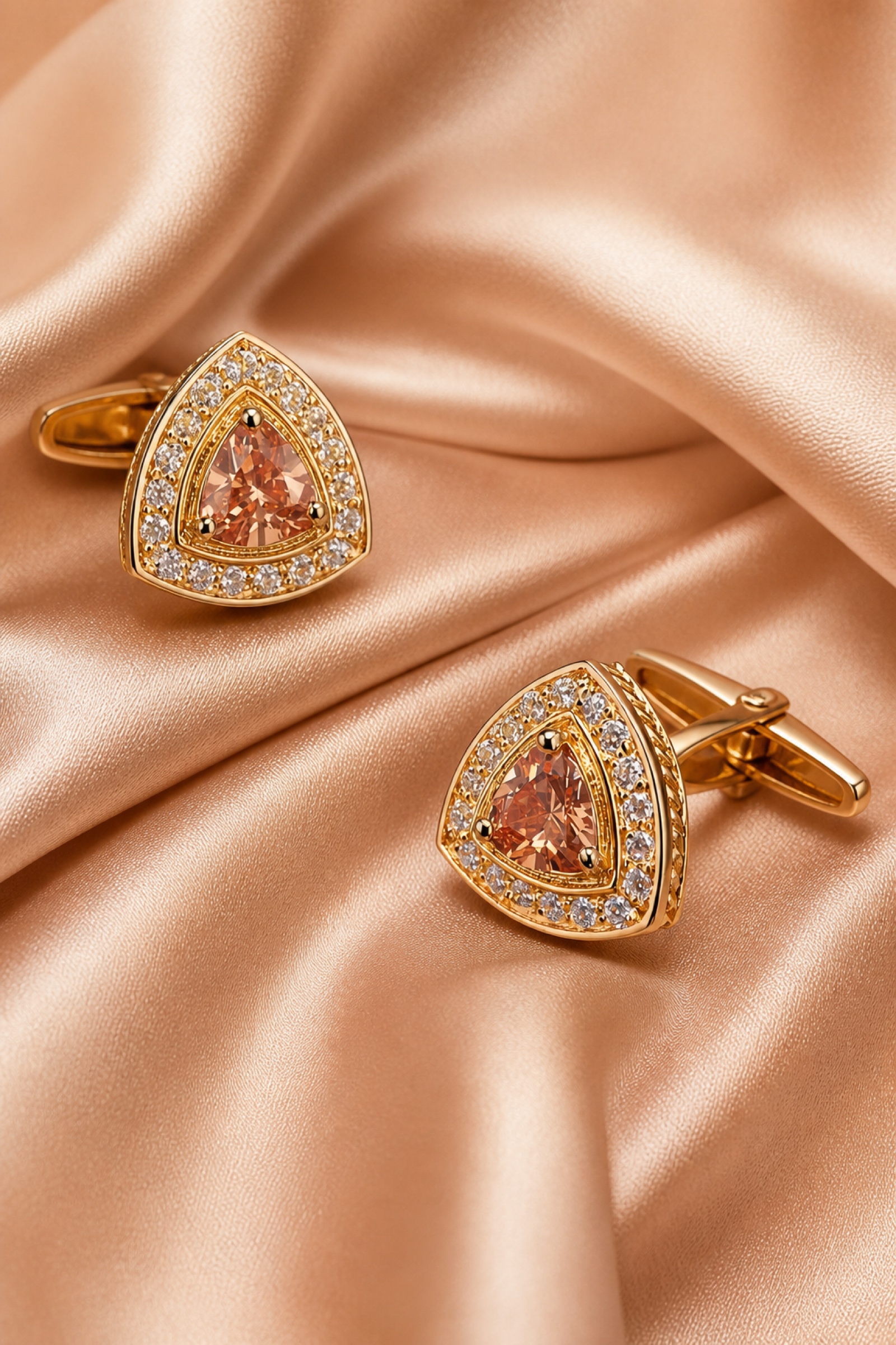 Champagne Silk Luxury Cufflinks from Gentlemansguru.com