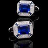 Crystal Blue Sapphire Cufflinks for Men from Gentlemansguru.com