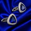 Deep Blue Gemstone Cufflinks for Special Occasions from Gentlemansguru.com