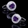 Designer Round Purple Cufflinks from Gentlemansguru.com