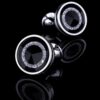Elegant Crystal Black Round Cufflinks Thumbnail from Gentlemansguru.com