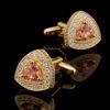 Elegant Gold Crystal Cufflinks Thumbnail from Gentlemansguru.com