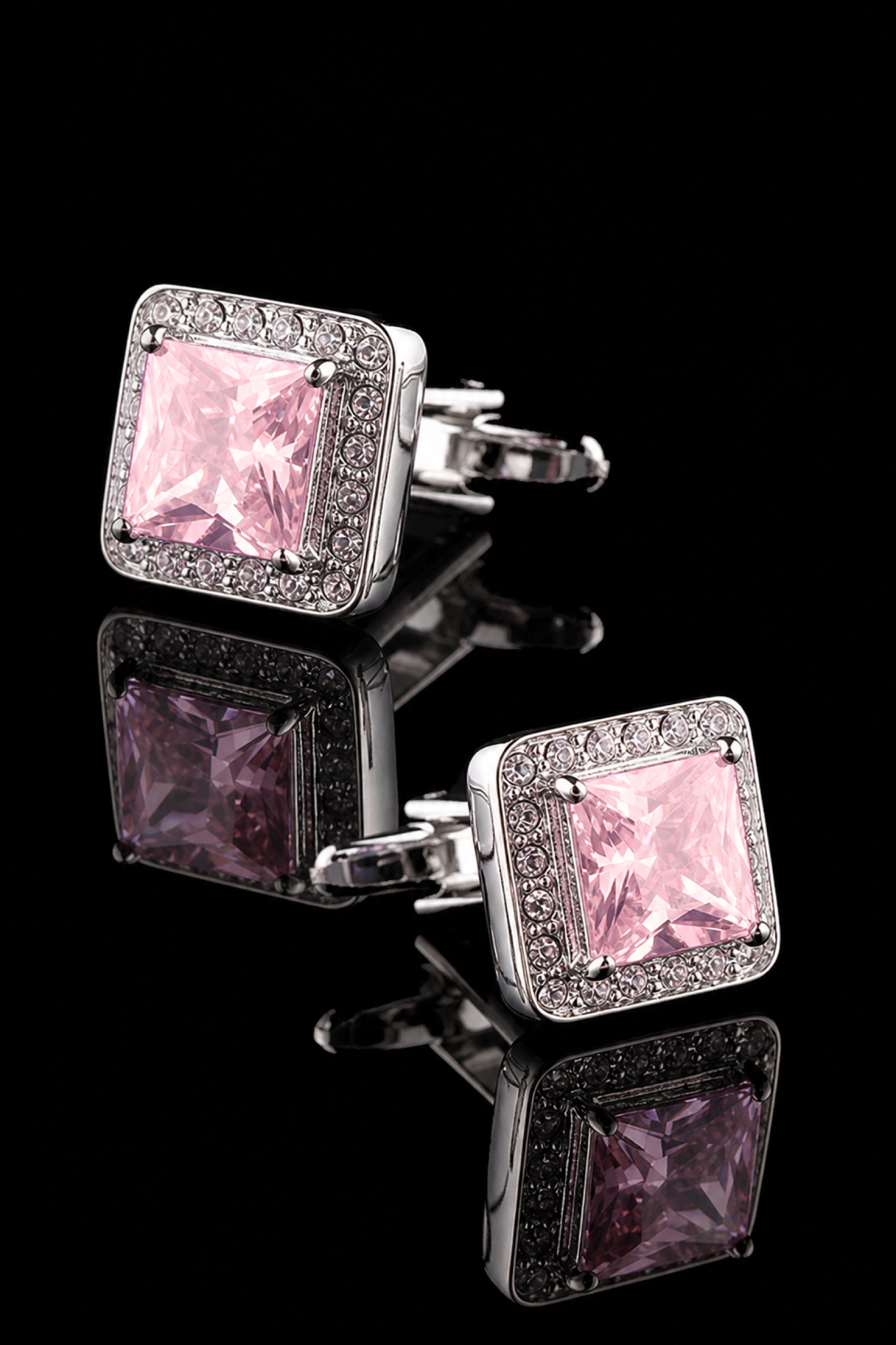 Formal Light Pink Wedding Cufflinks from Gentlemansguru.com