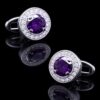 Formal Purple Crystal Wedding Cufflinks from Gentlemansguru.com