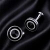 Jet Black Crystal Groomsmen Cufflinks from Gentlemansguru.com