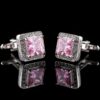 Luxury Blush Pink Crystal Cufflinks from Gentlemansguru.com
