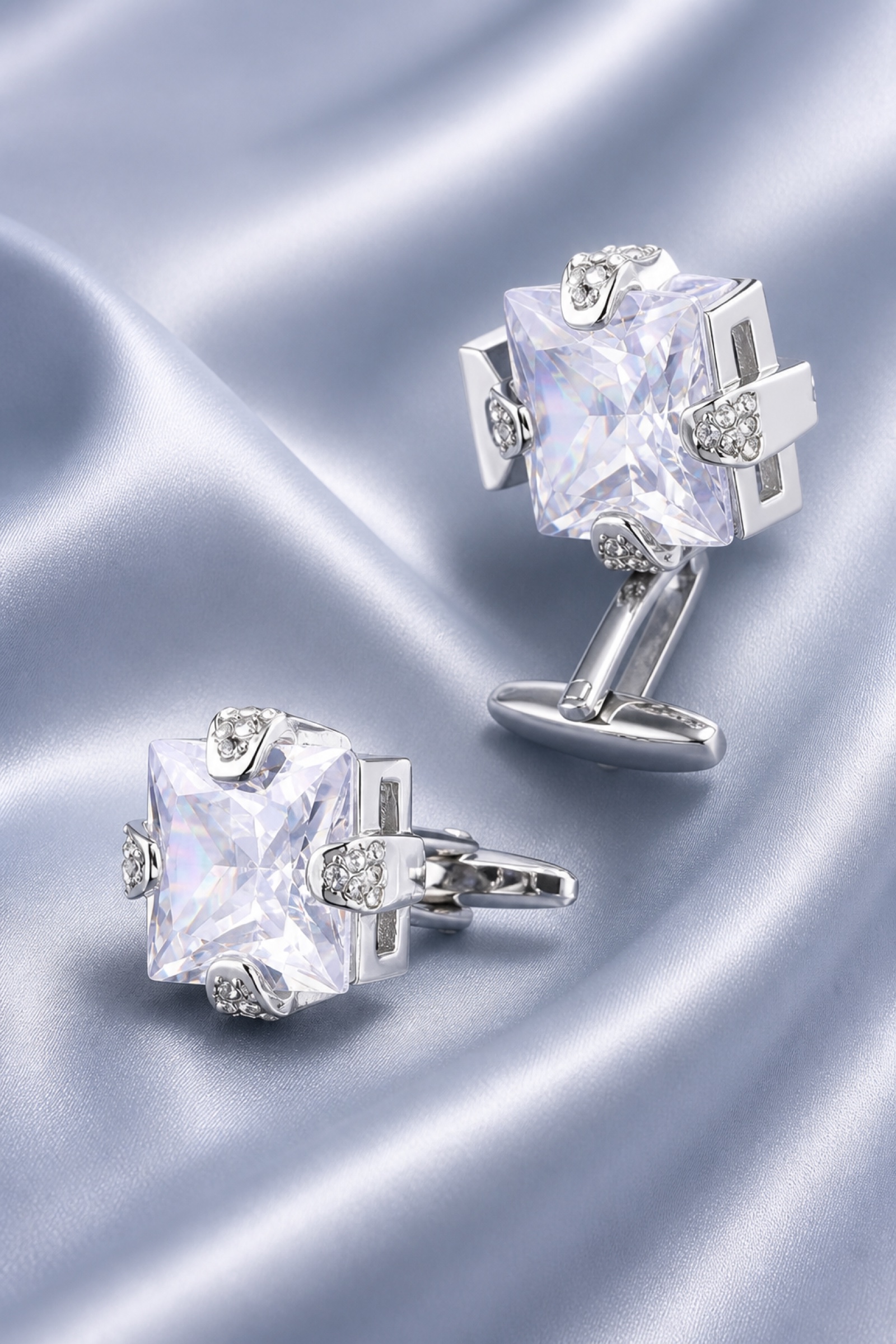 Luxury CZ Anniversary Cufflinks from Gentlemansguru.com