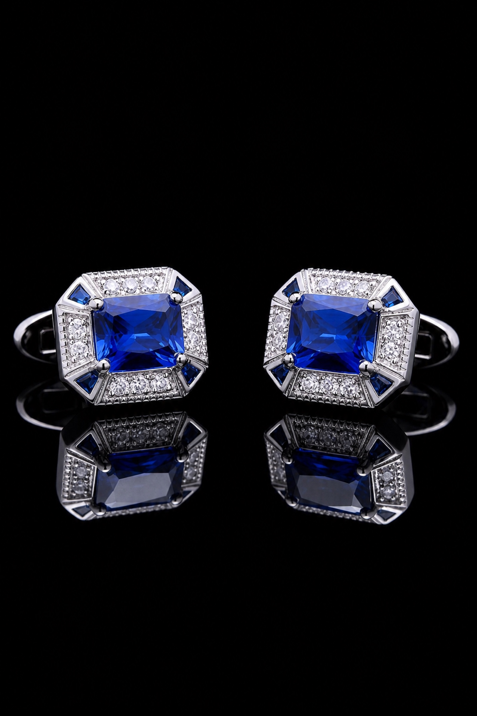 Luxury Sapphire Blue Cufflinks from Gentlemansguru.com