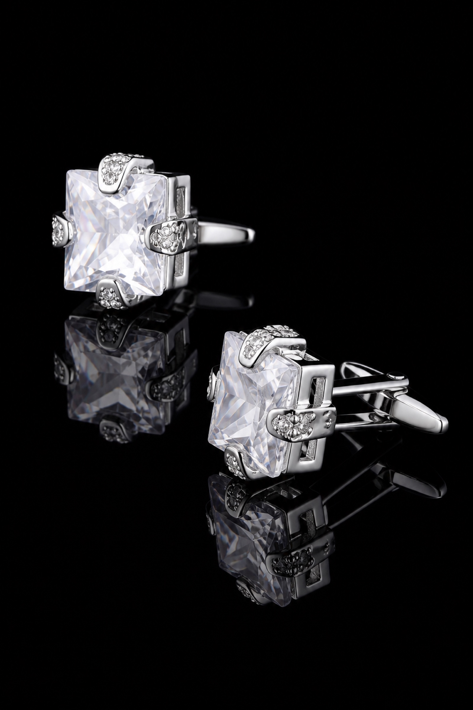 Princess Cut Wedding Cufflinks from Gentlemansguru.com