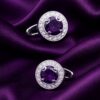Purple Crystal Anniversary Cufflinks from Gentlemansguru.com