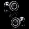 Round Black Crystal Wedding Cufflinks from Gentlemansguru.com